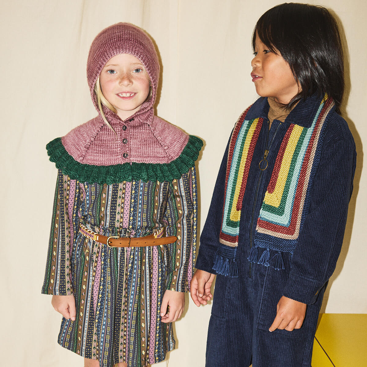 Ruffle Capelet in Antique Rose by Misha & Puff – Junior Edition