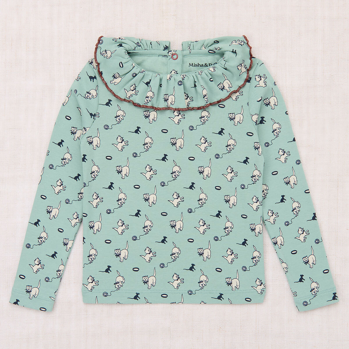 Paloma Top in Sage Cat & Mouse by Misha & Puff – Junior Edition
