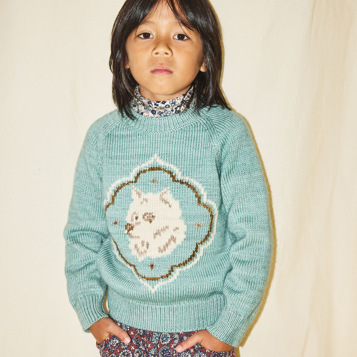 misha&puff Popcorn Sweater Sage 5-6y misha and puff ポップコーン
