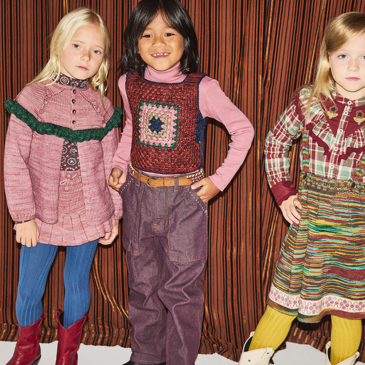 Ruffle Cardigan in Antique Rose by Misha & Puff – Junior Edition