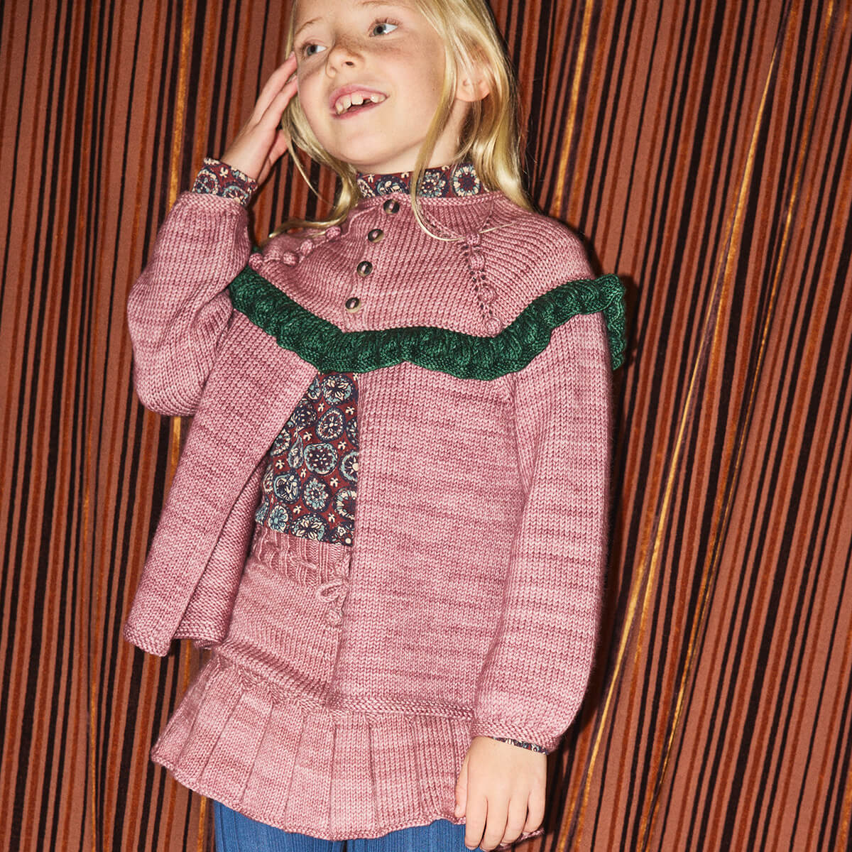 Skating Pond Skirt in Antique Rose by Misha & Puff – Junior Edition