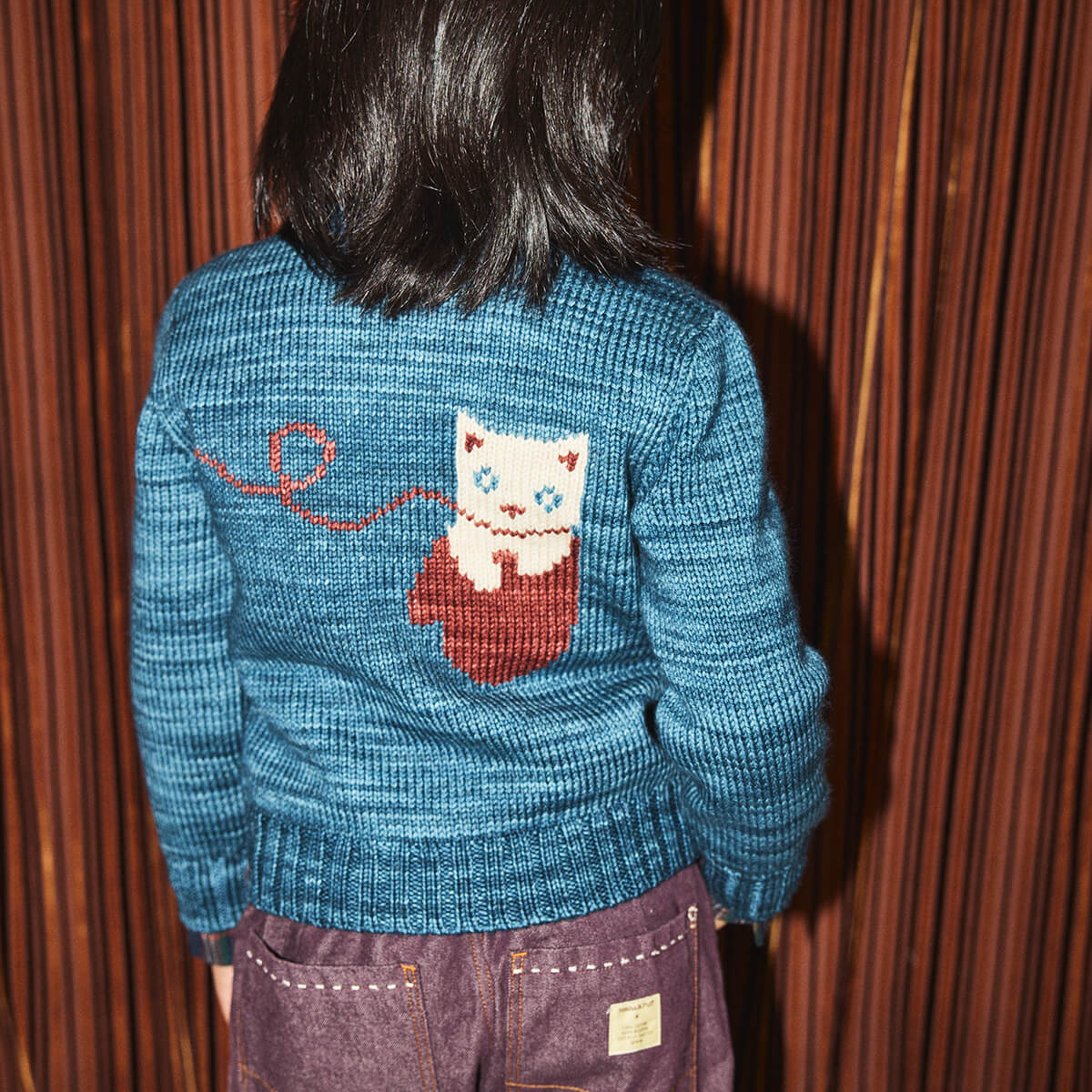 Three Little Kittens Cardigan in Blue Smoke by Misha & Puff