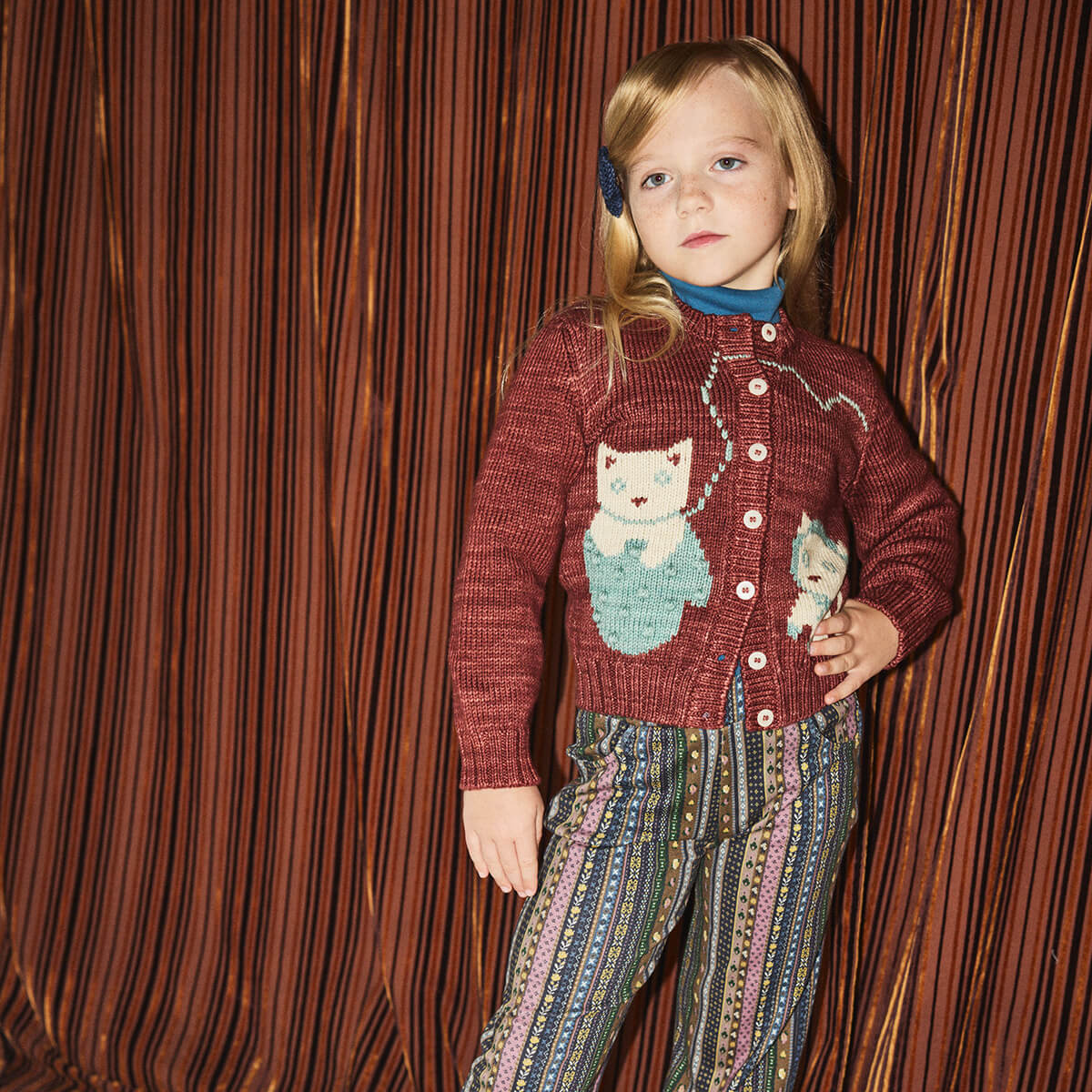 Three Little Kittens Cardigan in Madder Root by Misha & Puff