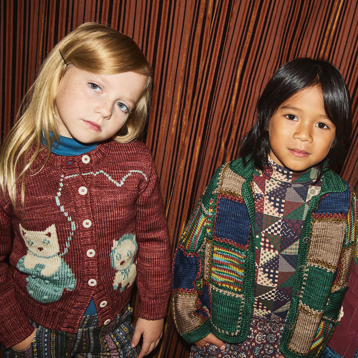 Three Little Kittens Cardigan in Madder Root by Misha & Puff