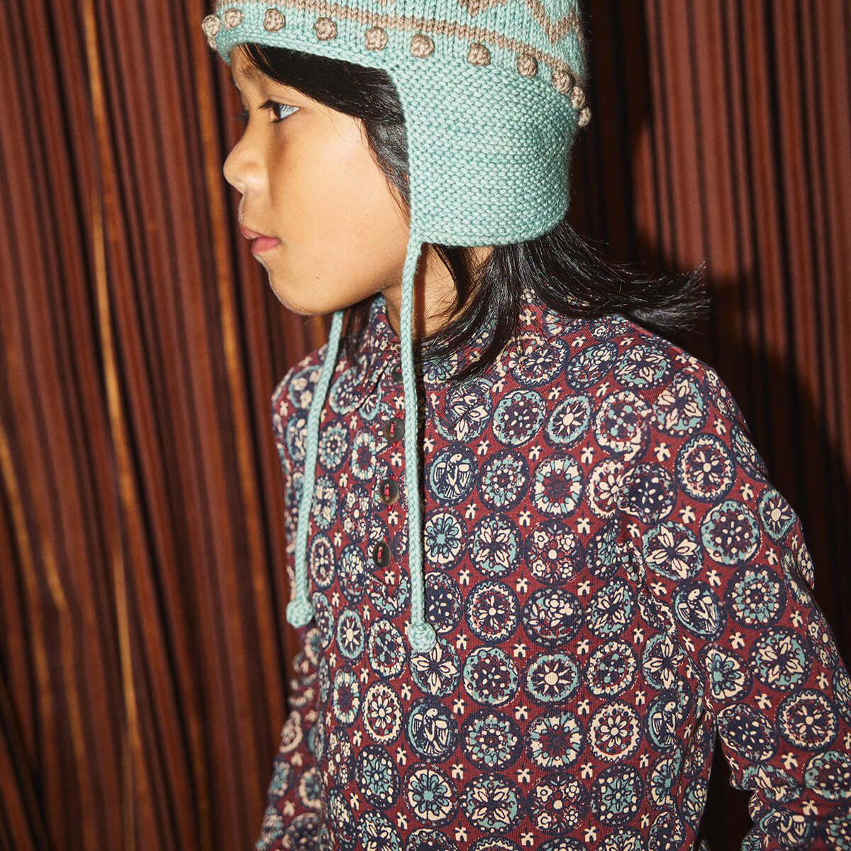 トップス misha&puff Turtleneck Railroad Floral 3y misha&puff Turtleneck Railroad Floral turtleneck - overcast little