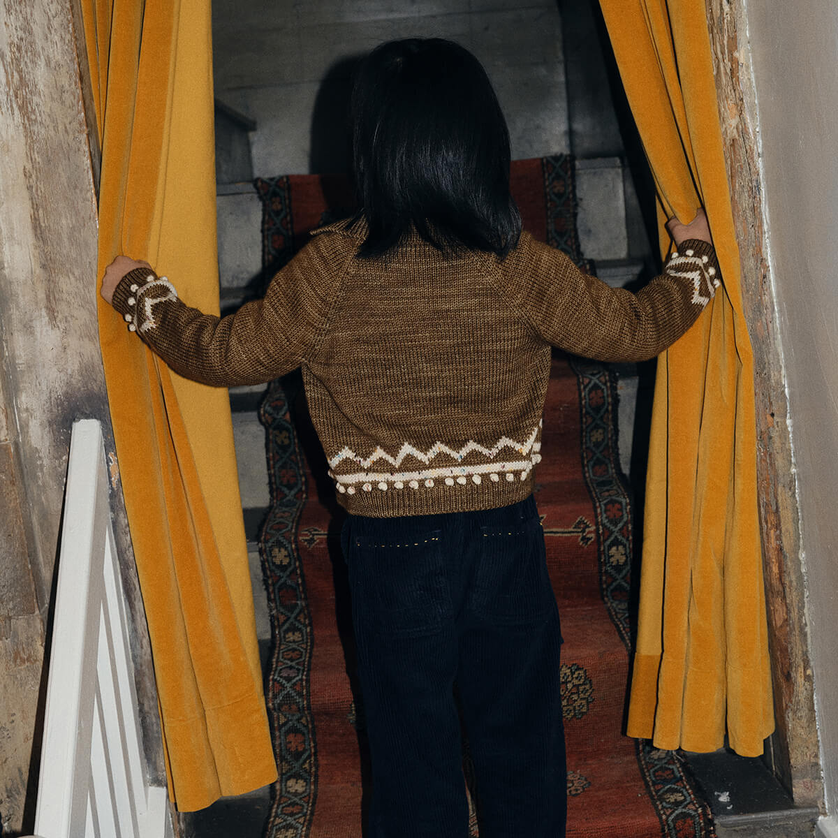 Zig Zag Cardigan in Nutshell by Misha & Puff - Last Ones In Stock