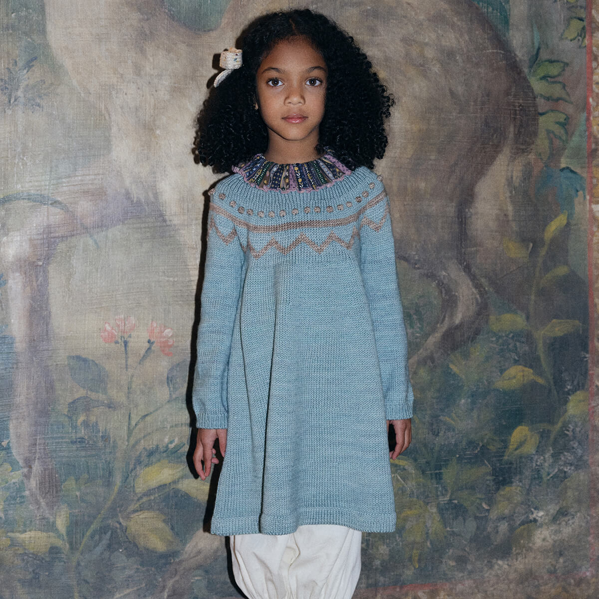 Zig Zag Dress in Sage by Misha & Puff – Junior Edition