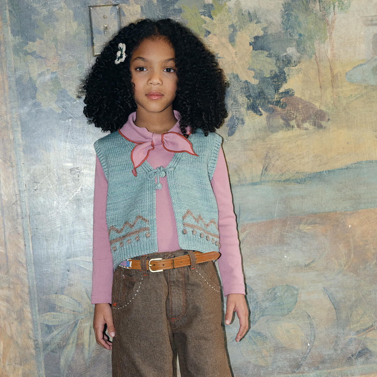 Zig Zag Vest in Sage by Misha & Puff - Last Ones In Stock - 5-10