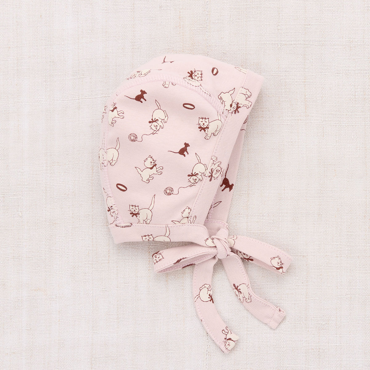 Baby Bonnet in Candyfloss Cat & Mouse by Misha & Puff