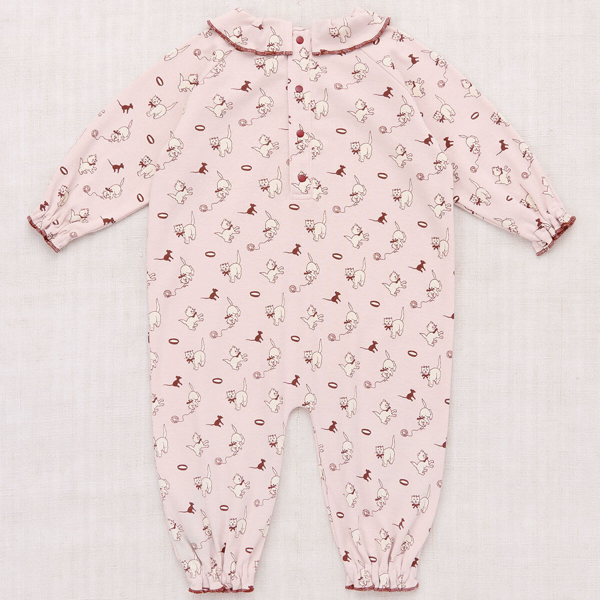 Baby Pierrot Onesie in Candyfloss Cat & Mouse by Misha & Puff