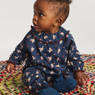 Baby Pierrot Onesie in Moonlight Cat & Mouse by Misha & Puff
