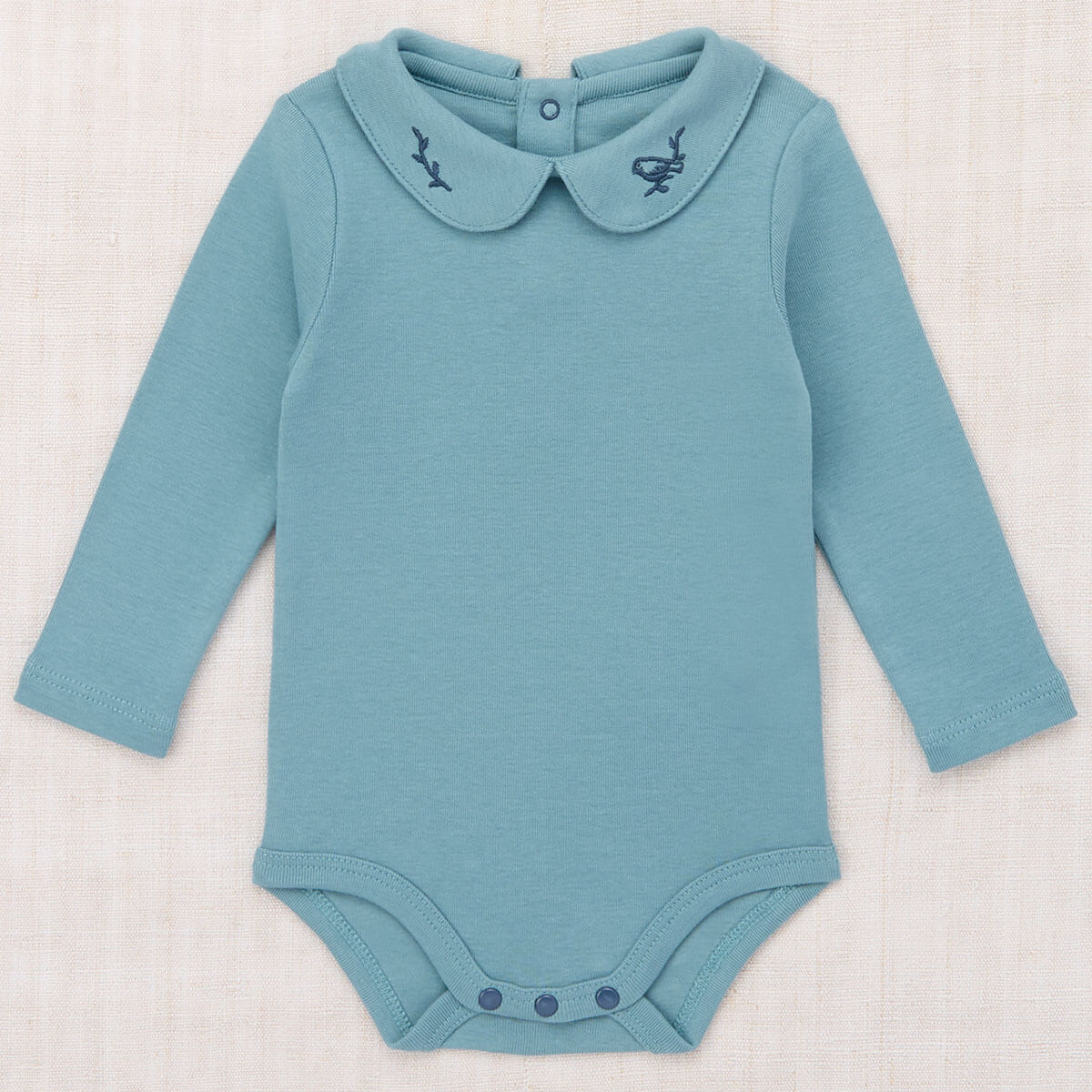 Baby Songbird Petit Collar Onesie in Slate by Misha & Puff