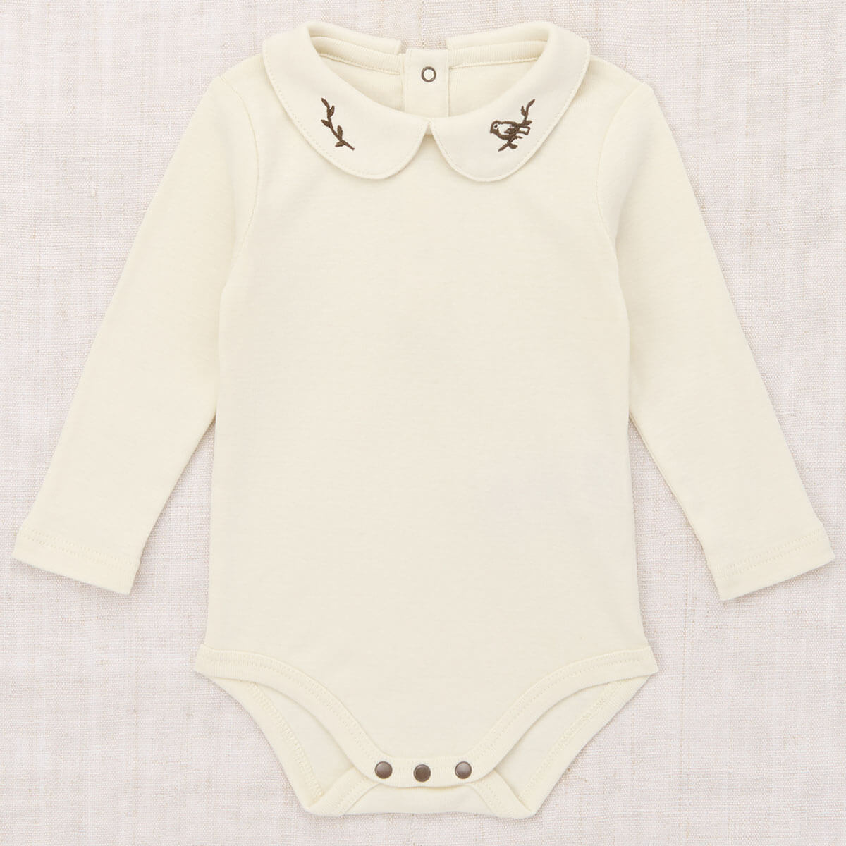 Baby Songbird Petit Collar Onesie in Winter Cream by Misha & Puff