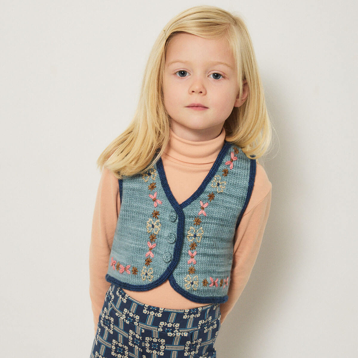 Floret Fernando Vest in Slate by Misha & Puff