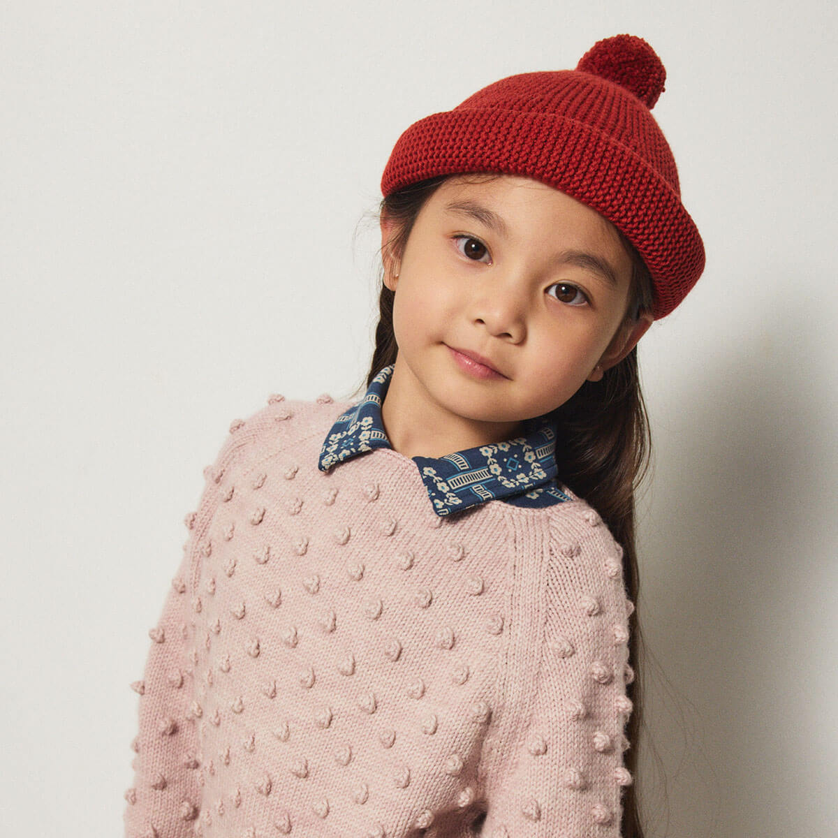 Garter Hat in Garnet by Misha & Puff