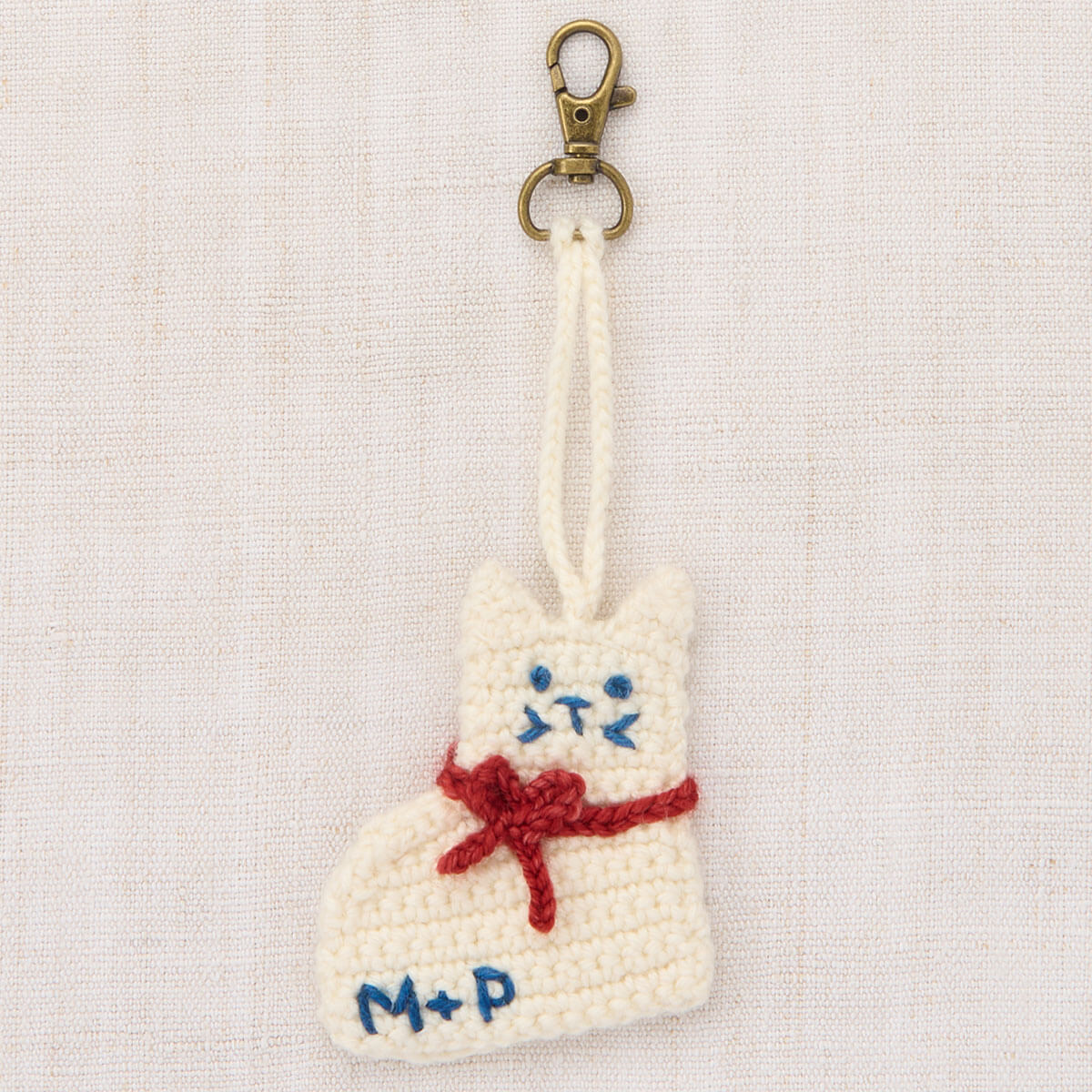 Kitten Bag Charm in Winter Cream by Misha & Puff
