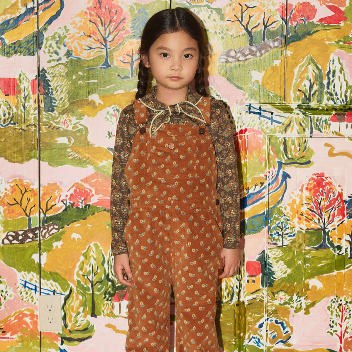 Scout Top in Bark Calico Hearts by Misha & Puff
