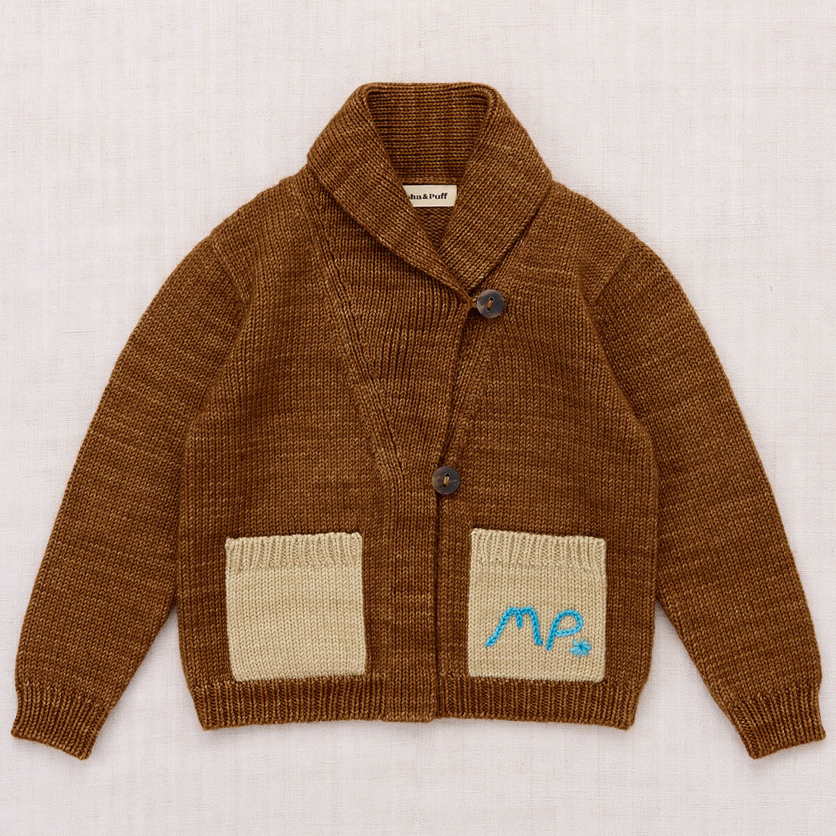 Yearling Shawl Collar Cardigan in Acorn by Misha & Puff