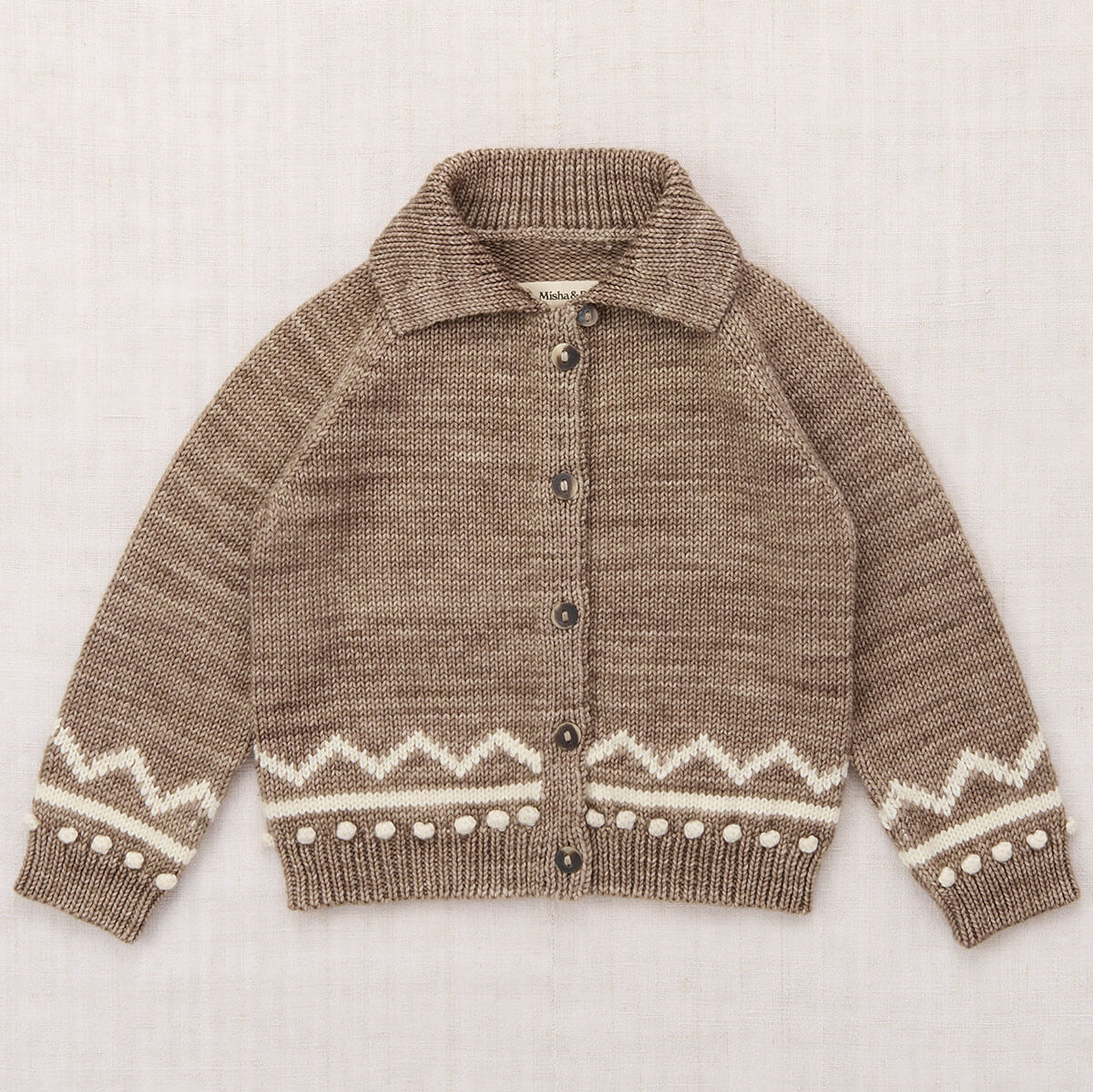 Zig Zag Cardigan in Brut by Misha & Puff