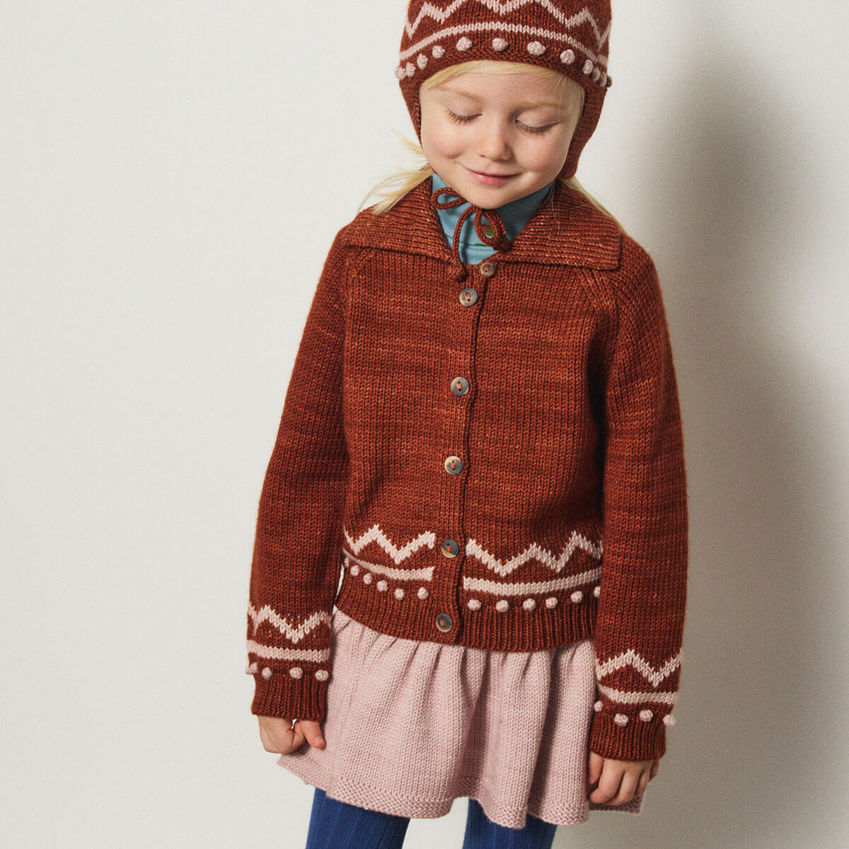 Zig Zag Cardigan in Cedar by Misha & Puff