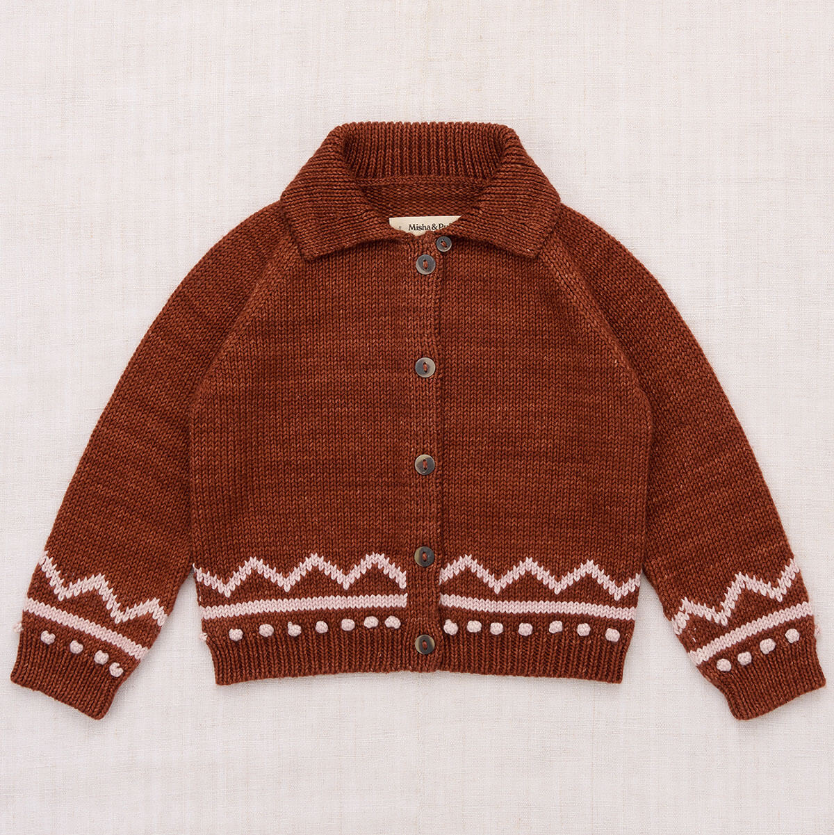 Zig Zag Cardigan in Cedar by Misha & Puff