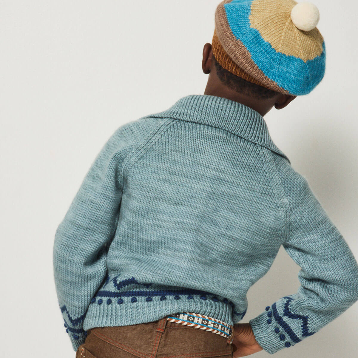 Zig Zag Cardigan in Slate by Misha & Puff