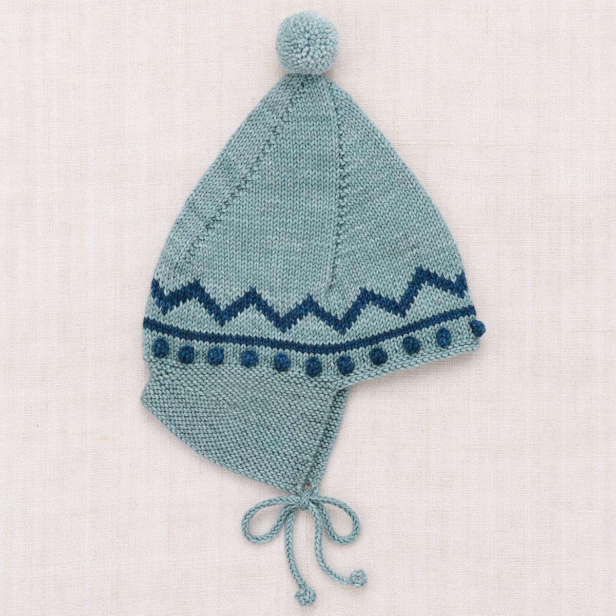 Zig Zag Pointy Peak Hat in Slate by Misha & Puff