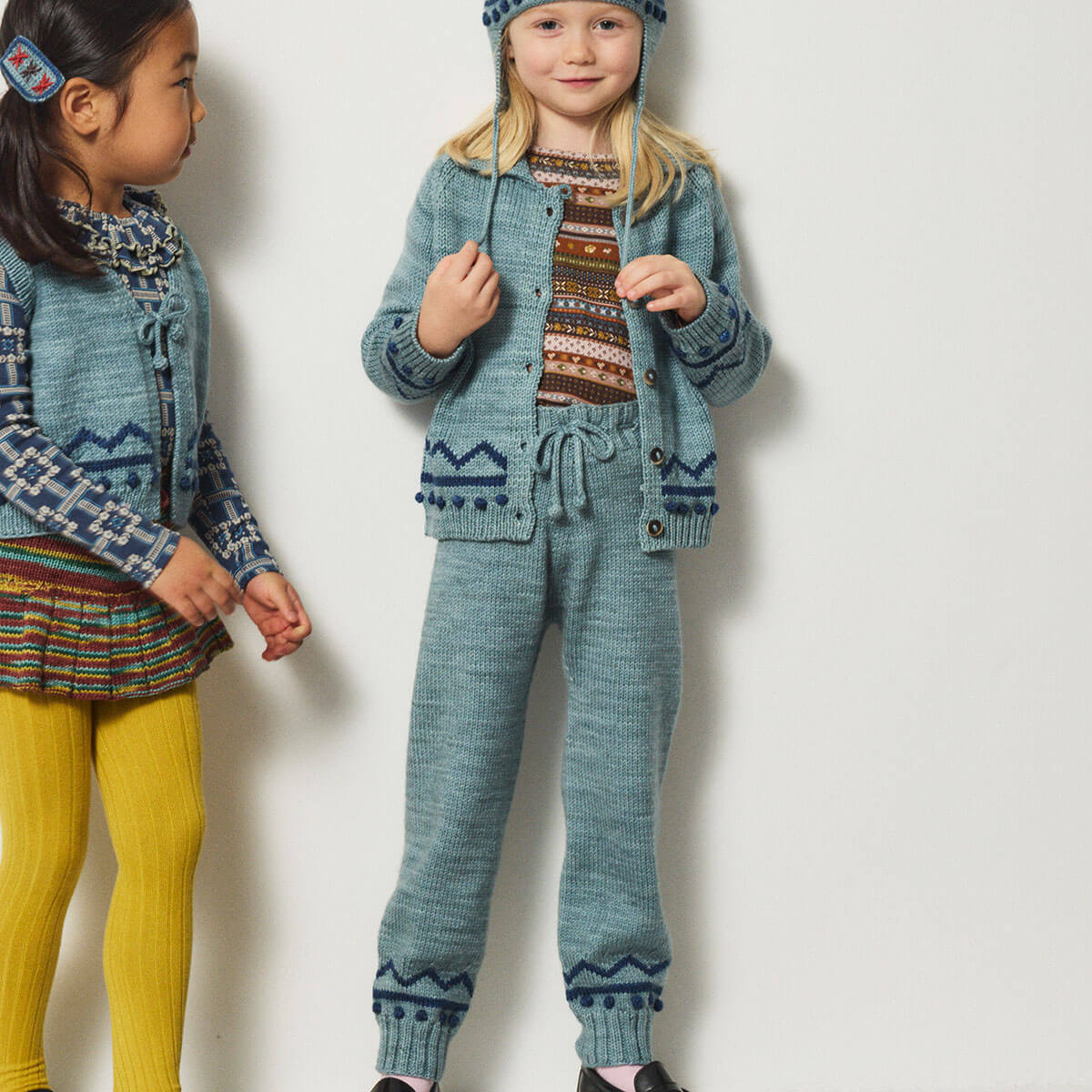 Zig Zag Snowy Day Legging in Slate by Misha & Puff