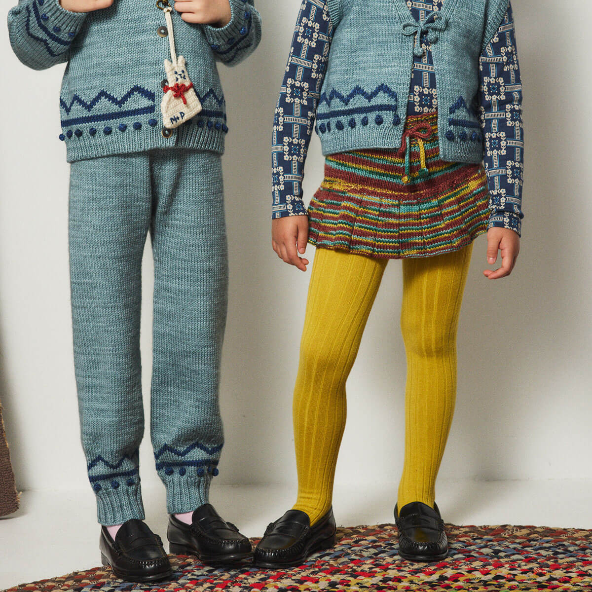 Zig Zag Snowy Day Legging in Slate by Misha & Puff