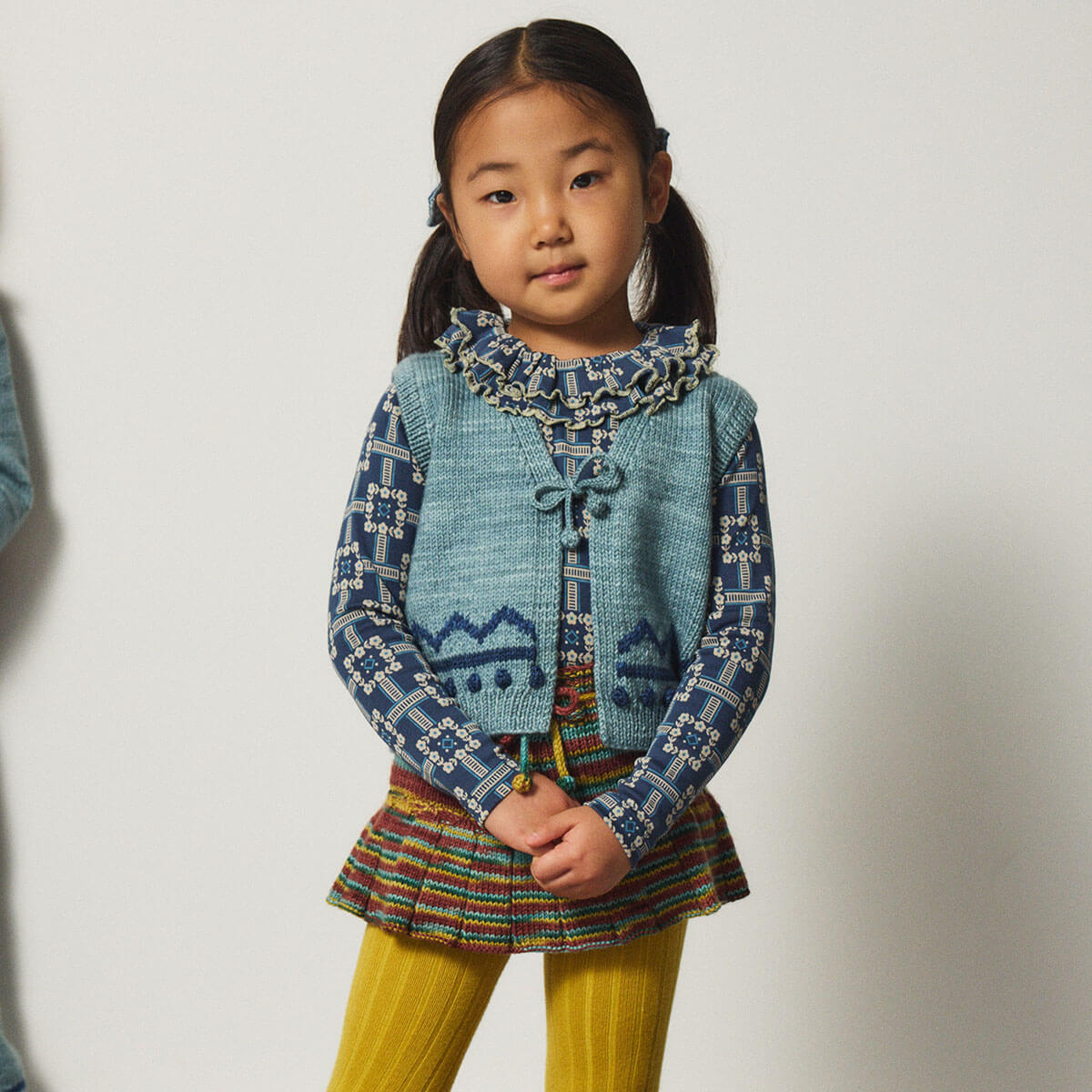 Zig Zag Vest in Slate by Misha & Puff