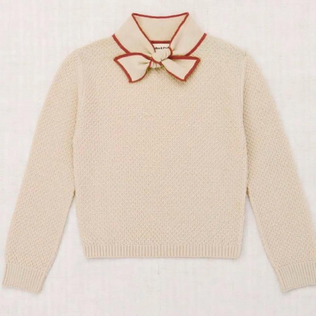Bow Scout Sweater in Alabaster by Misha & Puff
