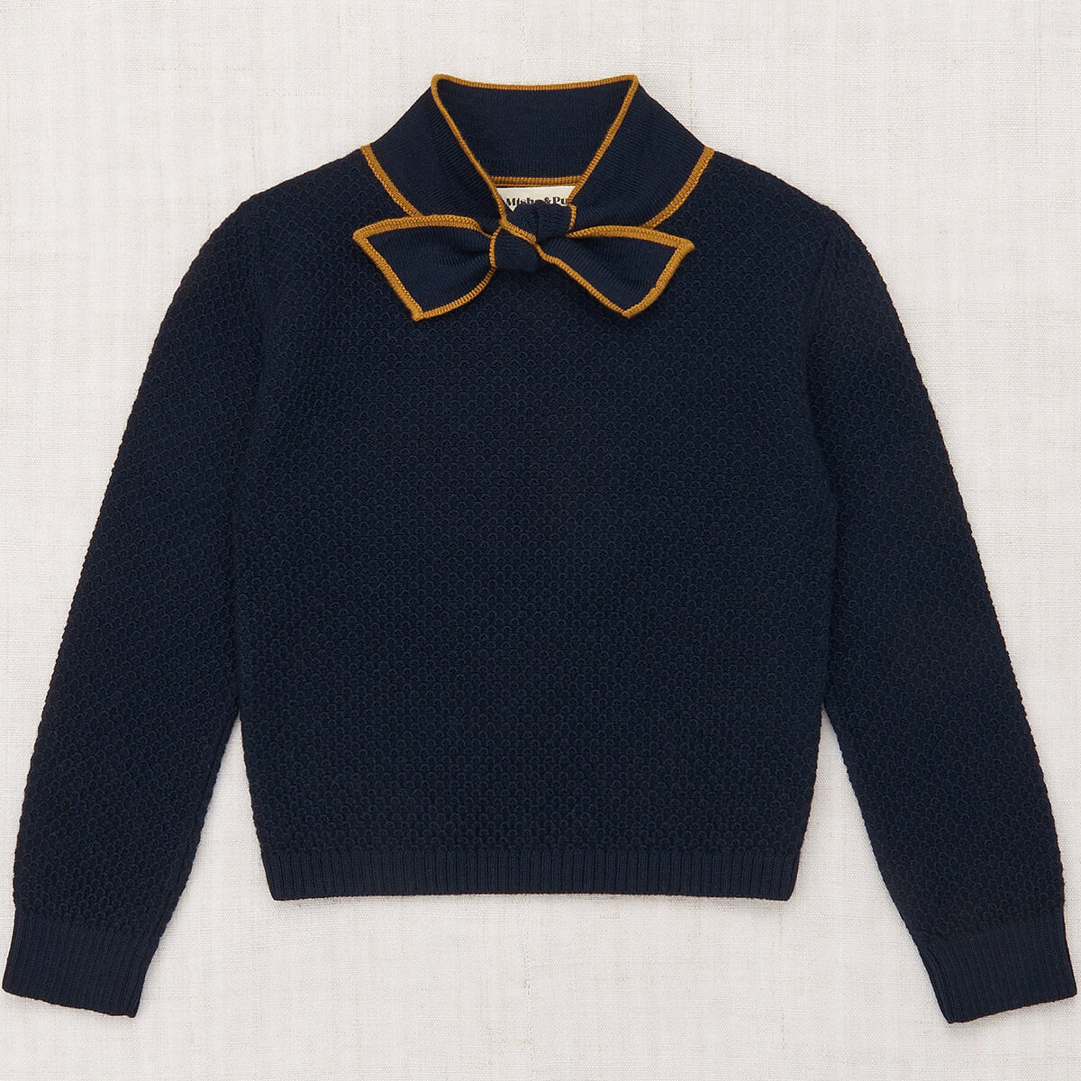 Bow Scout Sweater in Ink by Misha & Puff – Junior Edition