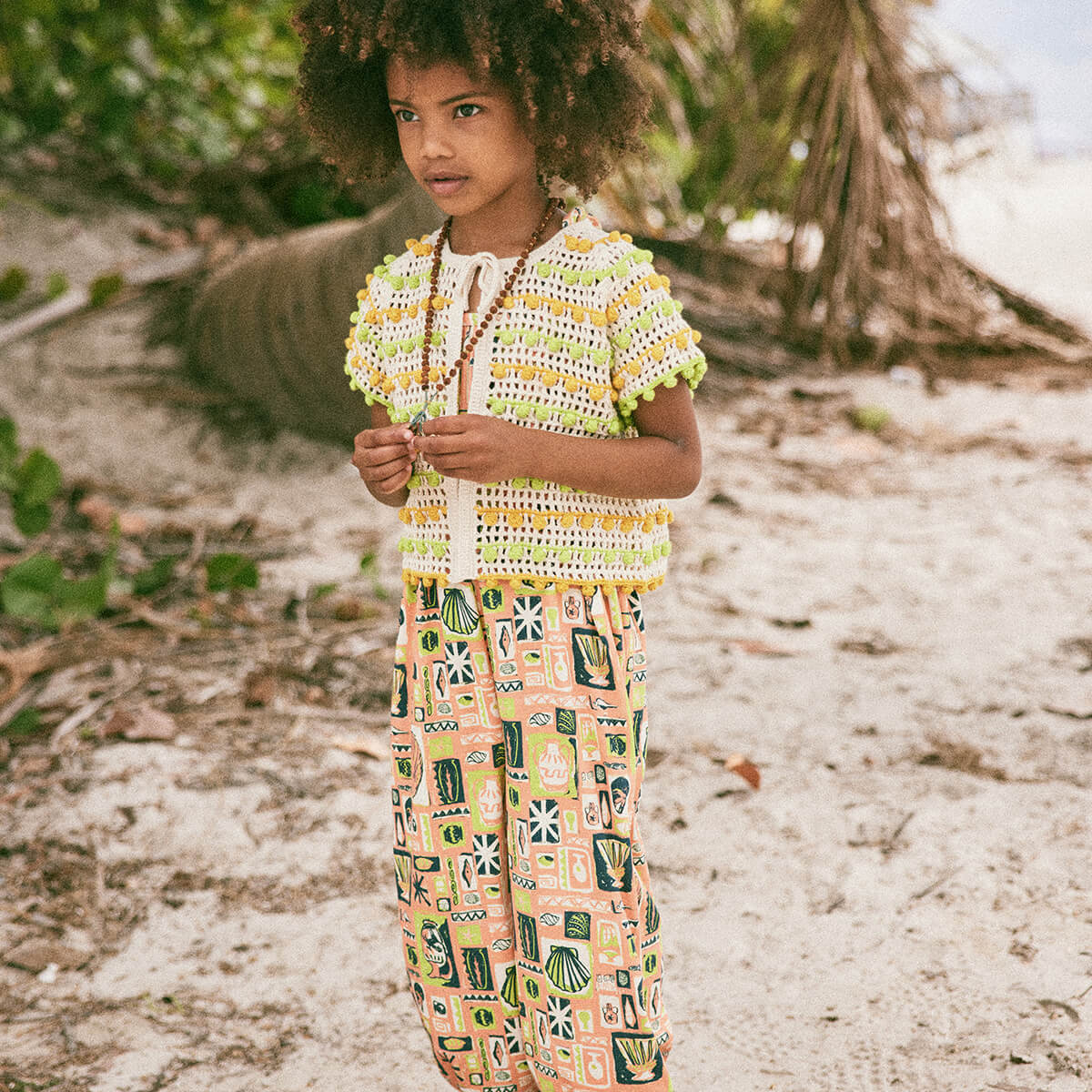 Isla Tie Cardigan in Marzipan by Misha & Puff - Last One In Stock