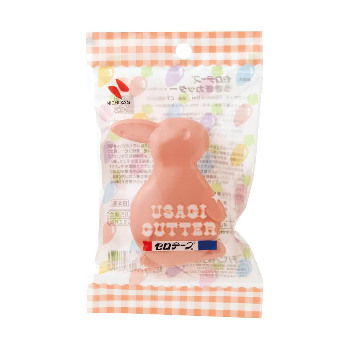 Rabbit Tape Dispenser in Coral Pink by Nichiban Japan