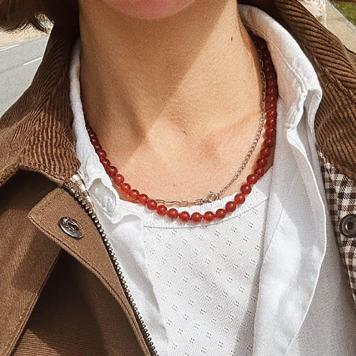 Red Carnelian Adult Necklace by Nirrimis