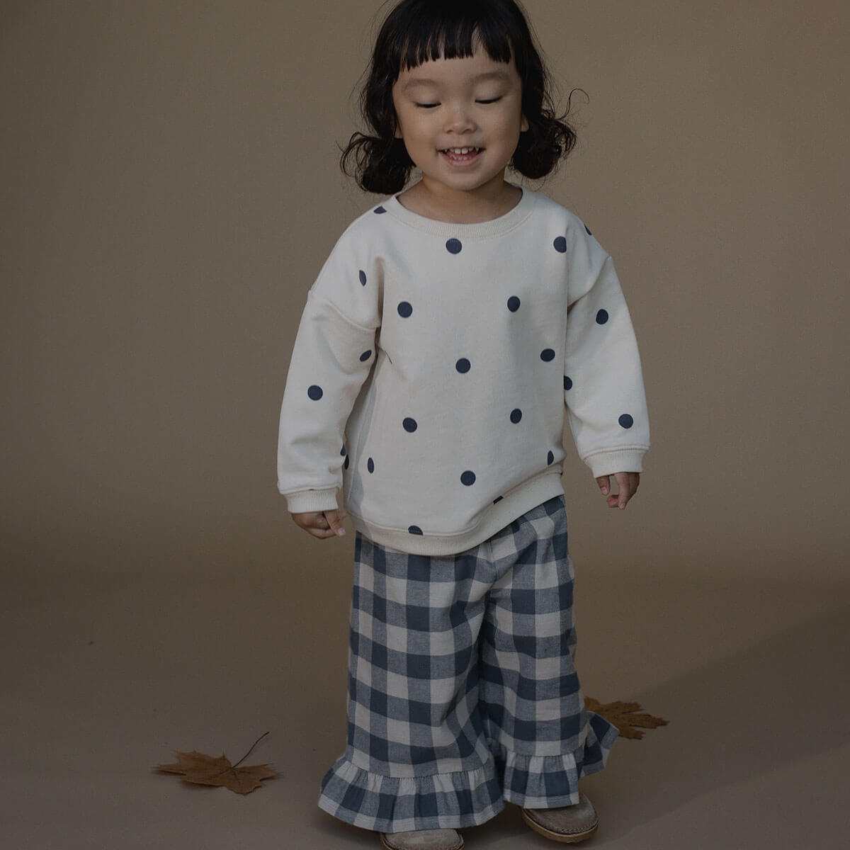 Fog Blue Gingham Frill Culottes | Organic Zoo | Junior Edition