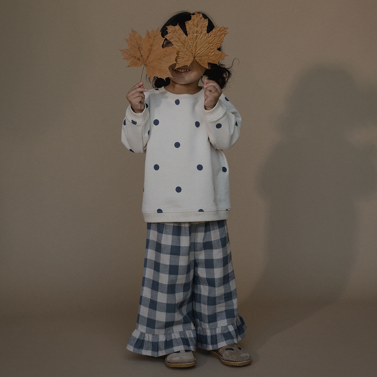 Fog Blue Gingham Frill Culottes | Organic Zoo | Junior Edition
