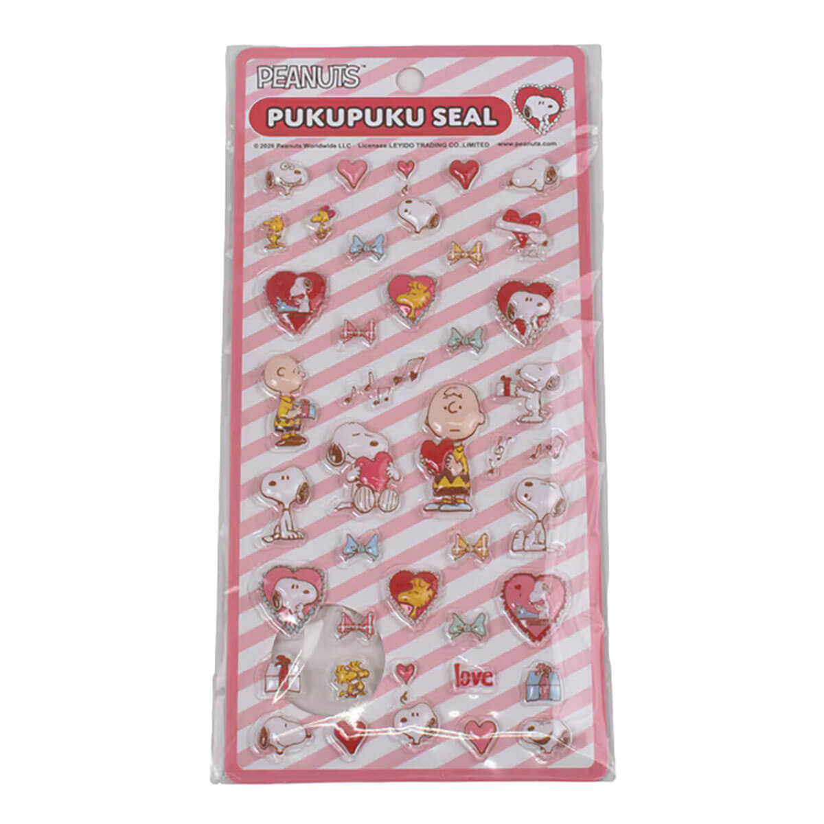 Snoopy & Friends Heart Pukupuku Puffy Seal Stickers by Peanuts