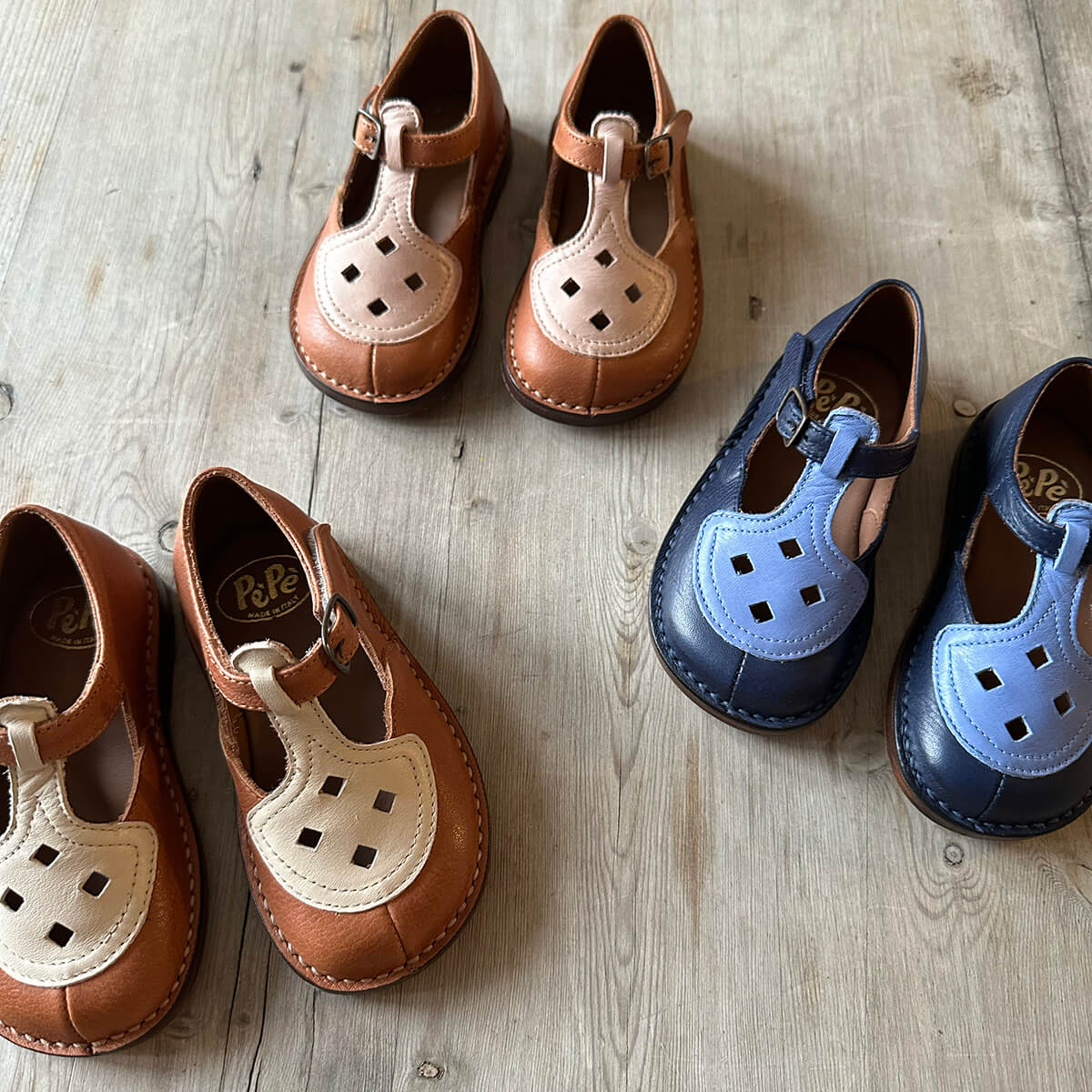 Ezra Two Tone Cut Out Sandals in Navy / Blue by PèPè – Junior Edition