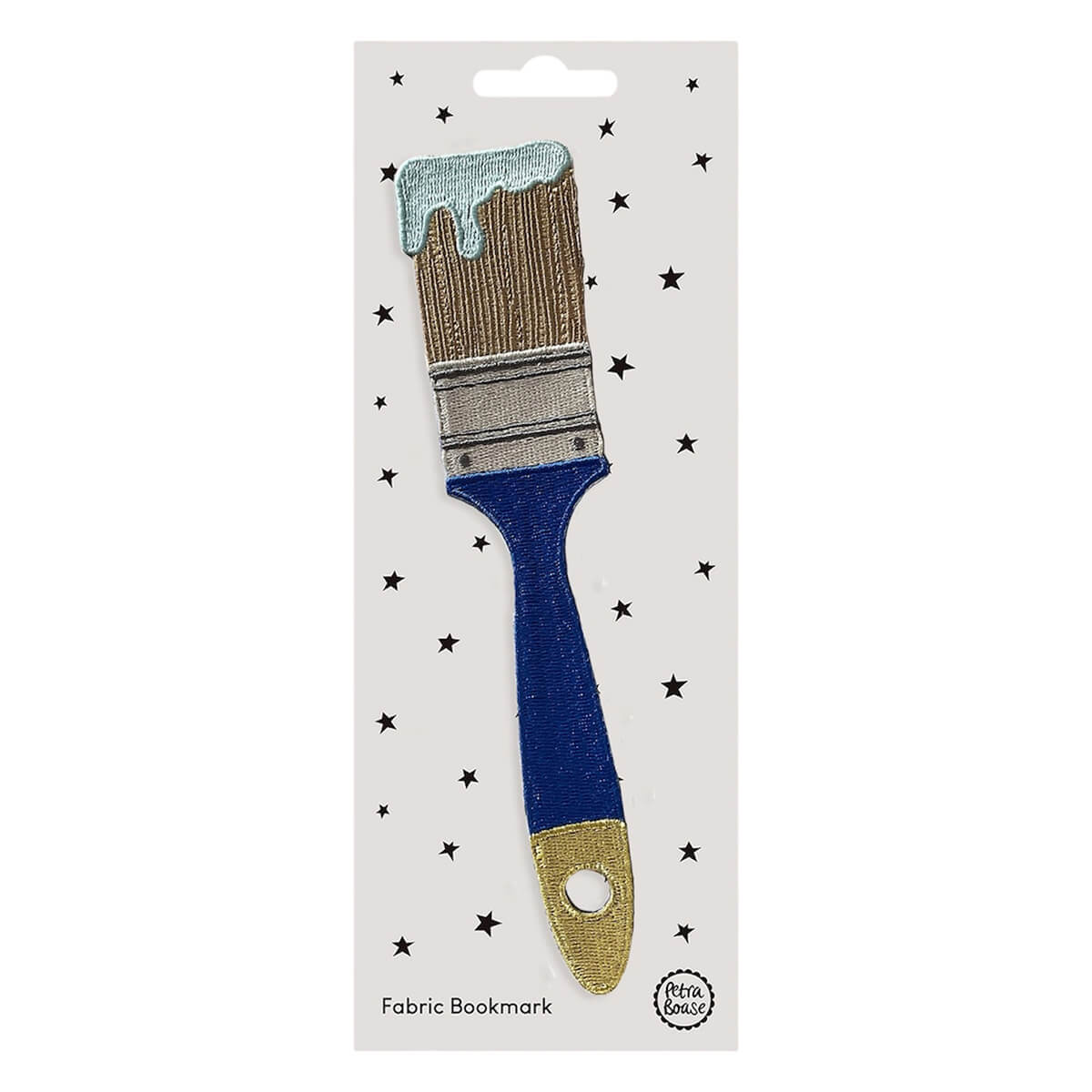 Paint Brush Fabric Bookmark in Blue by Petra Boase