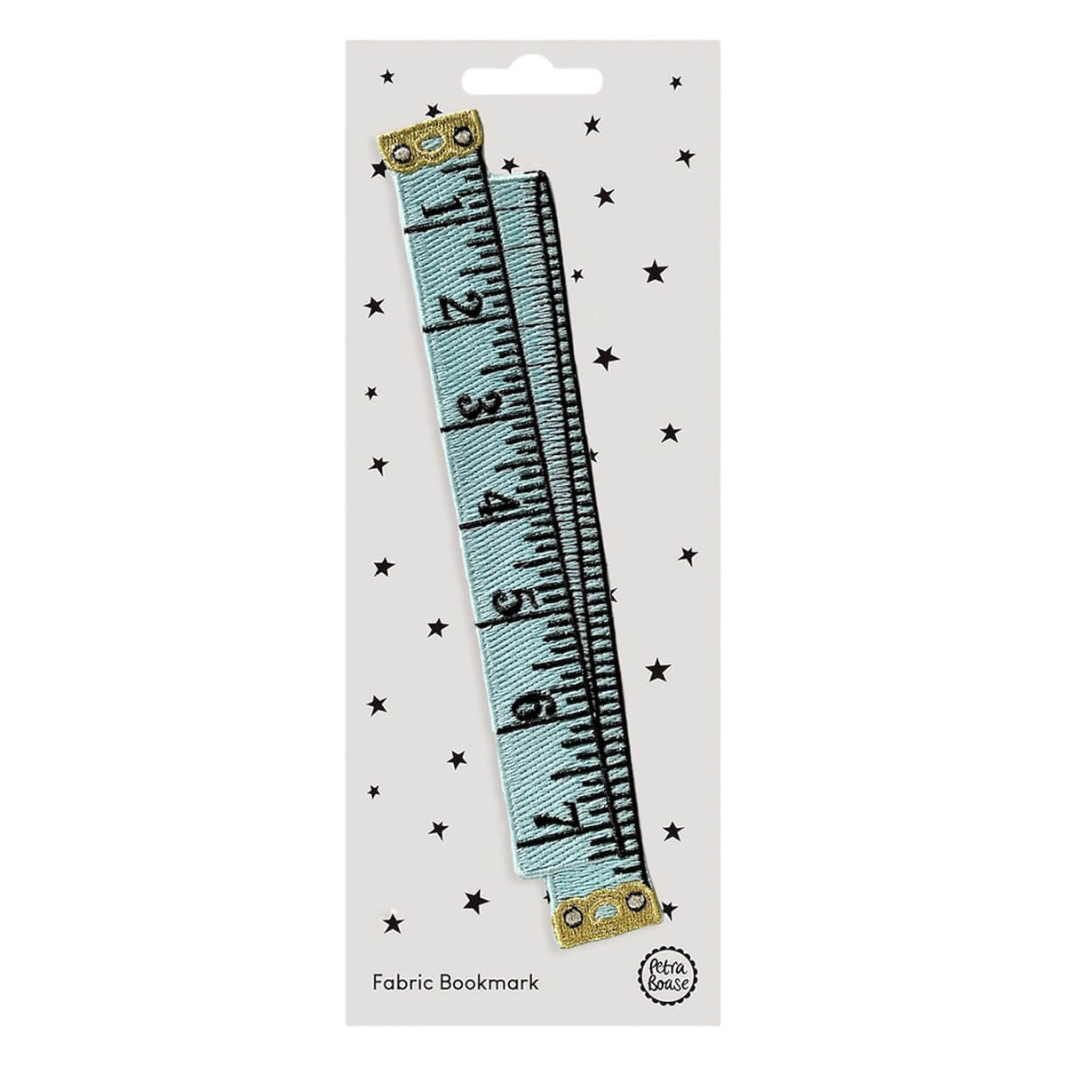 Retro Tape Measure Fabric Bookmark in Blue by Petra Boase