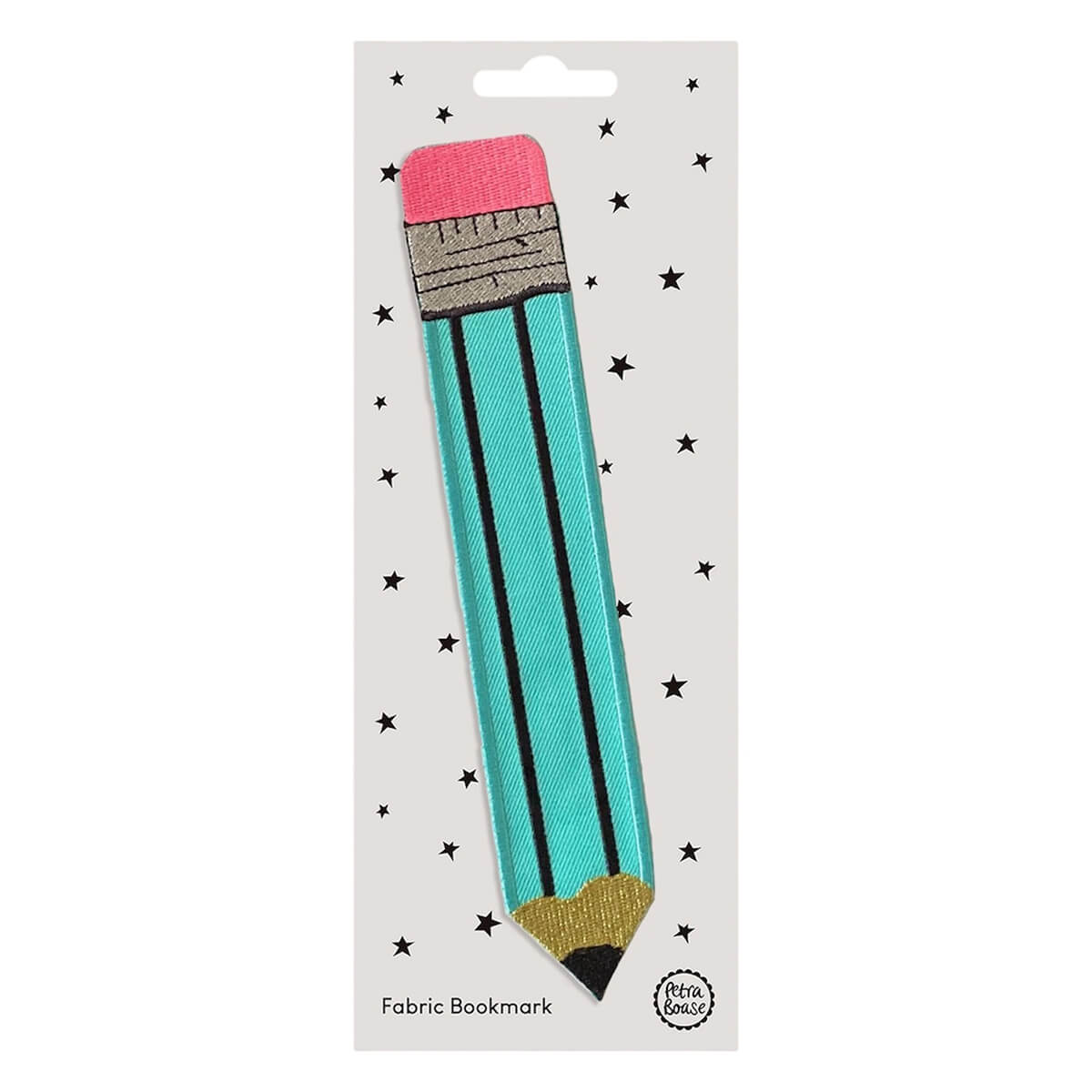 Retro Pencil Fabric Bookmark in Aqua by Petra Boase