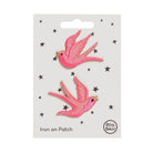 Swallows Iron On Patch in Pink by Petra Boase