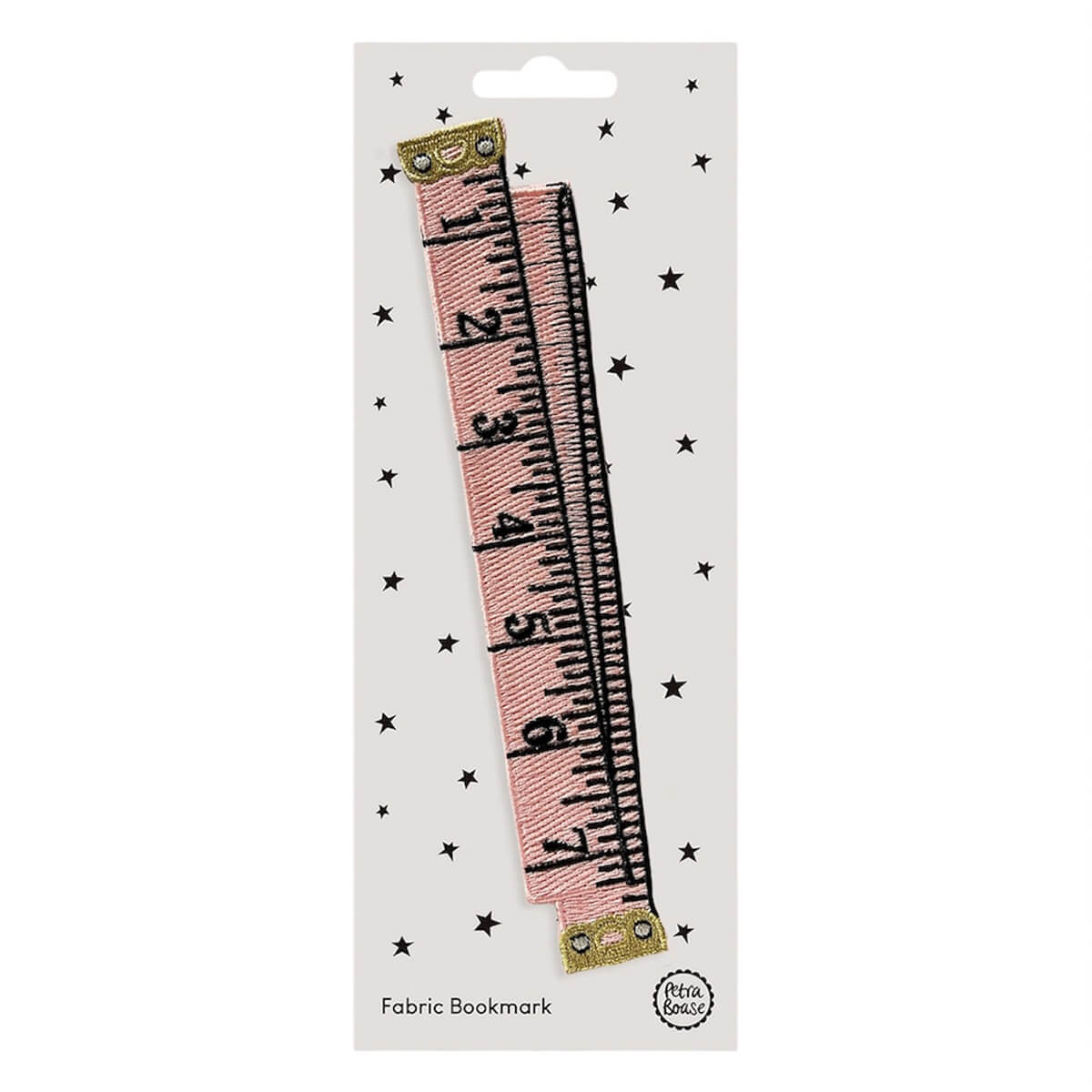 Retro Tape Measure Fabric Bookmark in Pink by Petra Boase