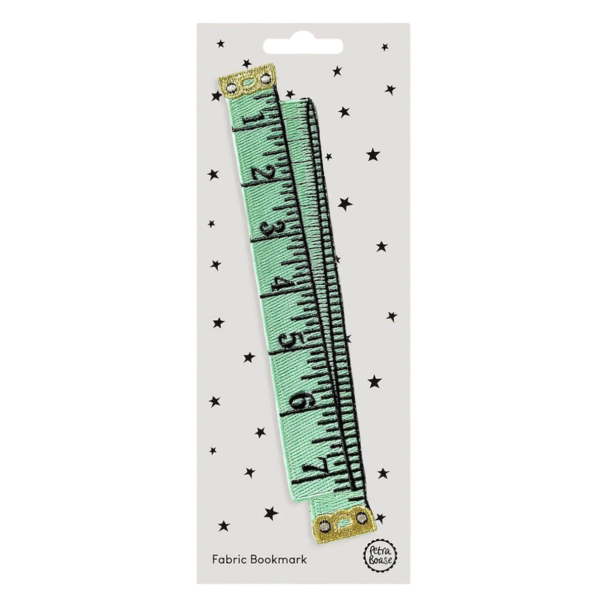 Retro Tape Measure Fabric Bookmark in Mint by Petra Boase