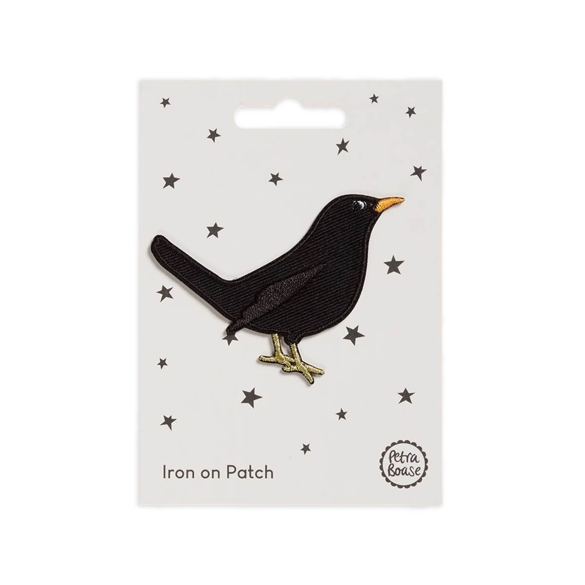 Black Bird Iron On Patch by Petra Boase