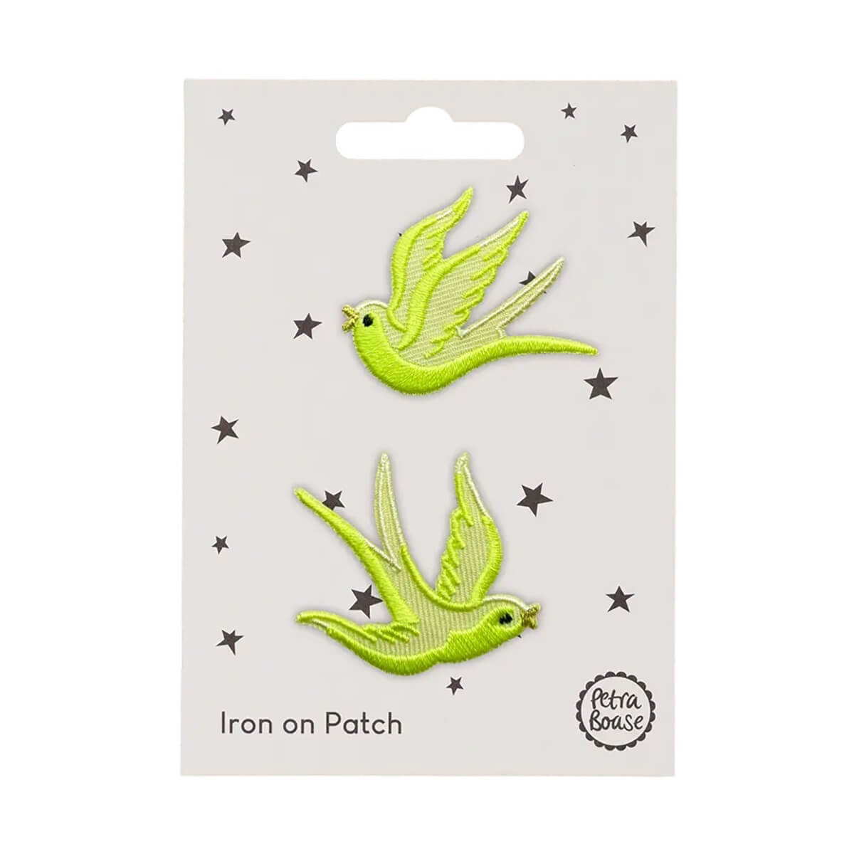 Swallows Iron On Patch in Yellow by Petra Boase