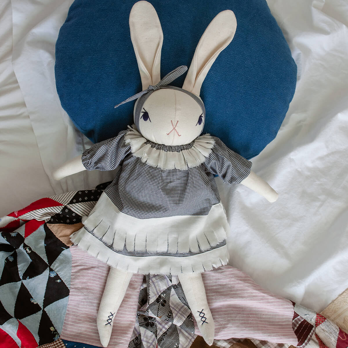 Claire Large Rabbit in White | Polka Dot Club – Junior Edition