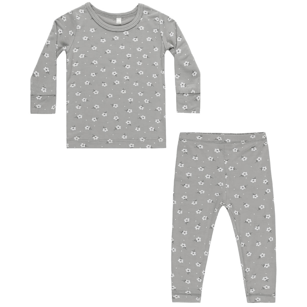 Bamboo Pyjama Set in Blue Ditsy by Quincy Mae – Junior Edition