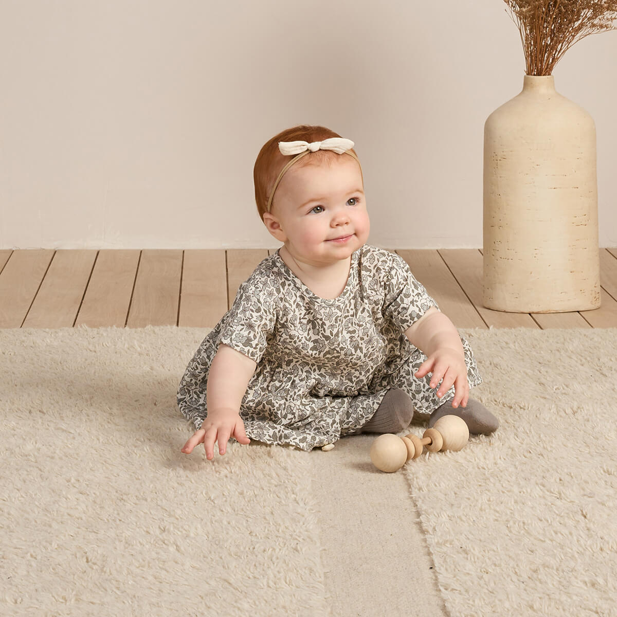 Brielle Dress in Green Garden by Quincy Mae – Junior Edition